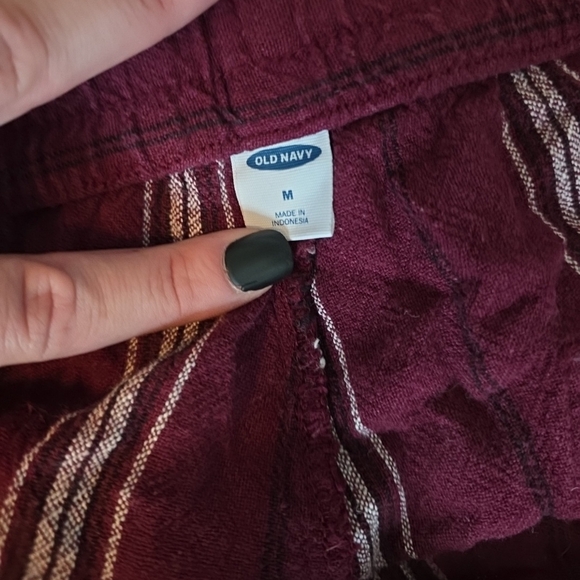 Striped Burgundy Lounge Pants - Picture 3 of 3